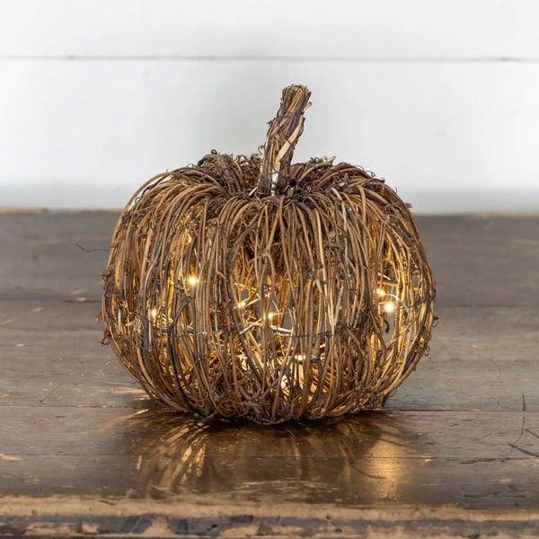 Lighted Rattan Pumpkins