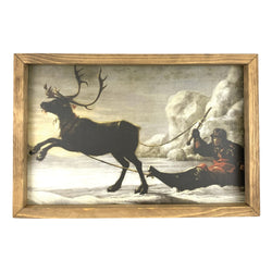 Reindeer with a Sledge <br>Framed Print