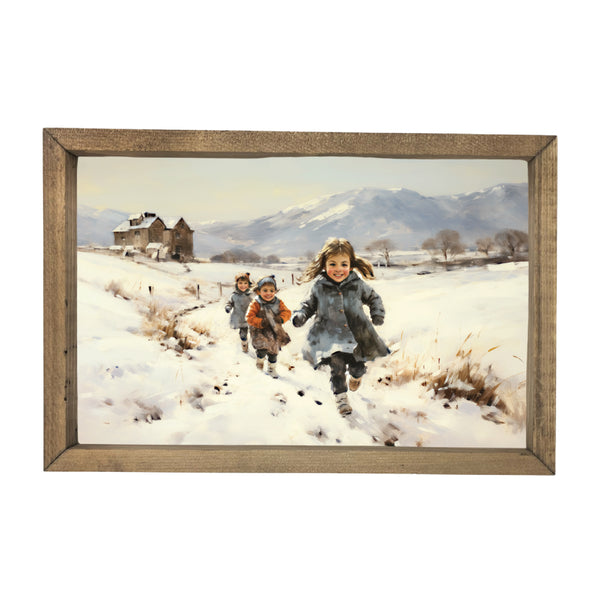 Running Through the Snow <br>Framed Art