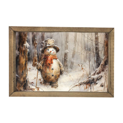 Snowman in the Woods <br>Framed Art