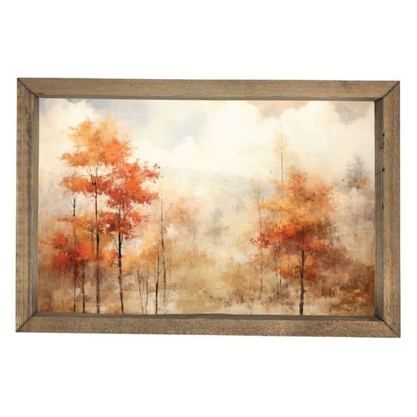 Watercolor Autumn Woods <br>Framed Art