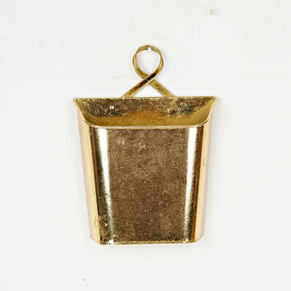 Gold Metal Hanging Wall Bucket