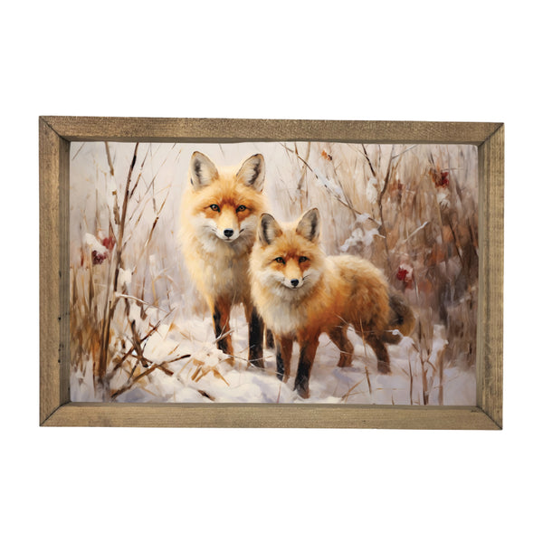 Two Foxes <br>Framed Art
