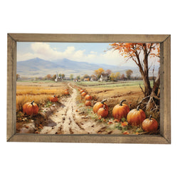Pumpkin-Lined Path <br>Framed Art