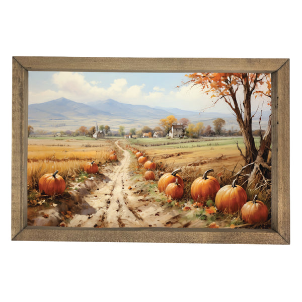 Pumpkin-Lined Path <br>Framed Art