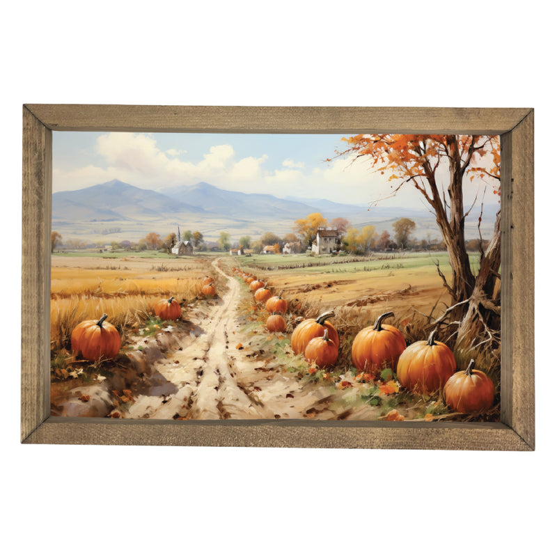Pumpkin-Lined Path <br>Framed Art
