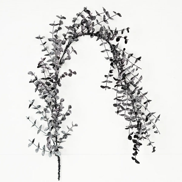 Black Glitter Eucalyptus Garland