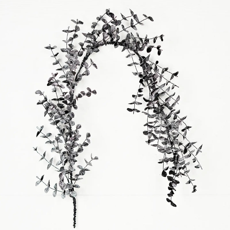 Black Glitter Eucalyptus Garland