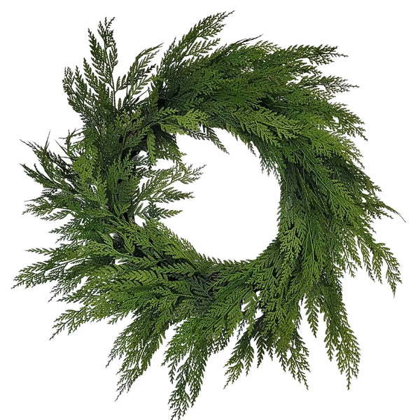 24"Real Touch Cedar Wreath