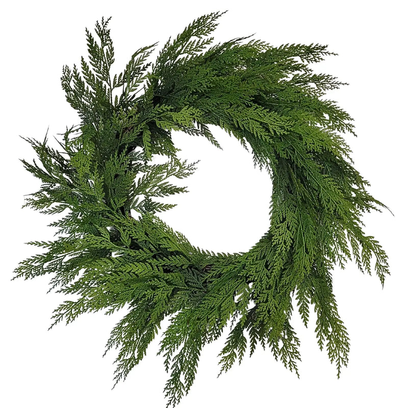 24"Real Touch Cedar Wreath