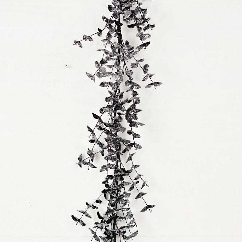 Black Glitter Eucalyptus Garland