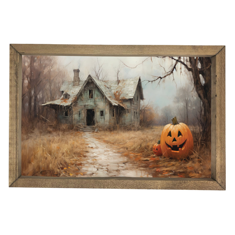Spooky House with Jackolantern <br>Framed Art
