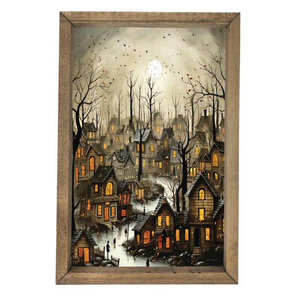 Halloween Village <br>Framed Art