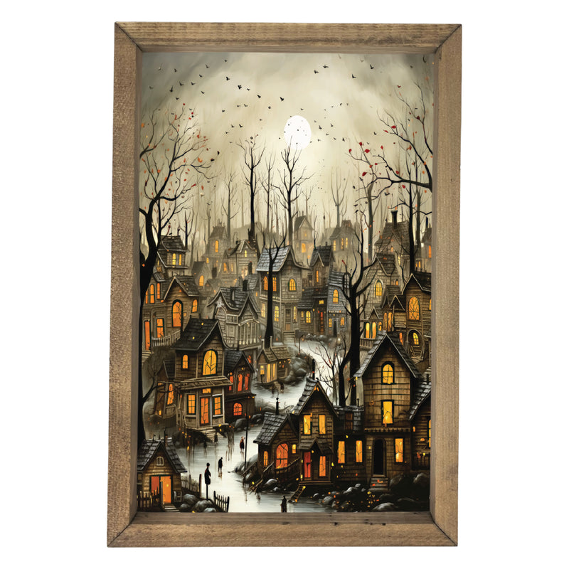 Halloween Village <br>Framed Art