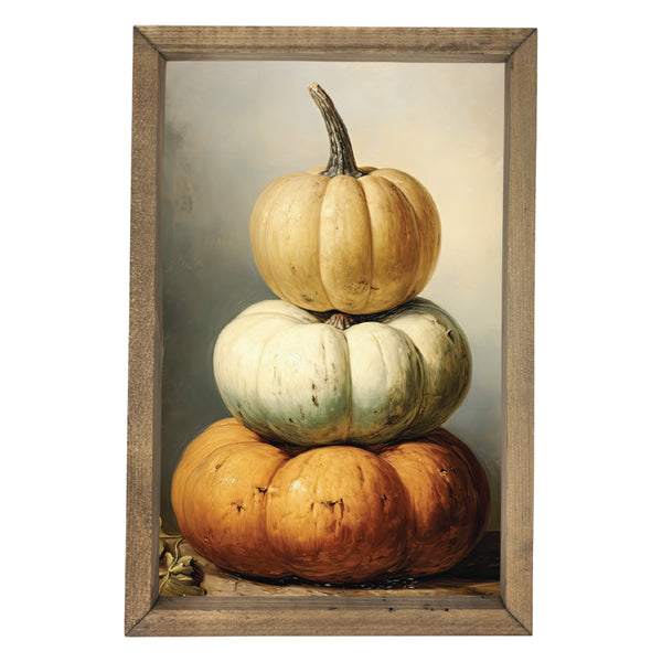 Stacked Pumpkins <br>Framed Art