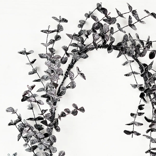 Black Glitter Eucalyptus Garland