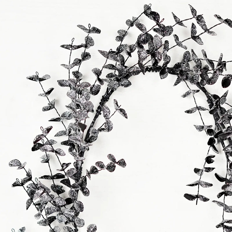 Black Glitter Eucalyptus Garland