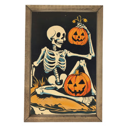 Skeleton with Jackolanterns <br>Framed Art