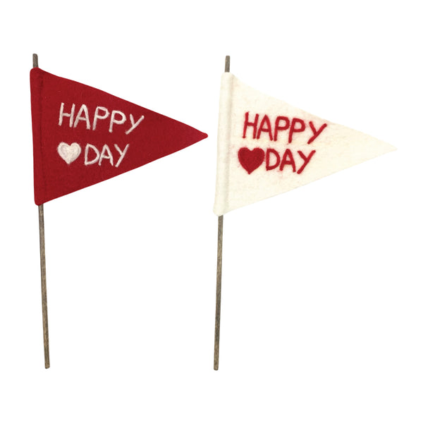 Happy Heart Day Felt Flag