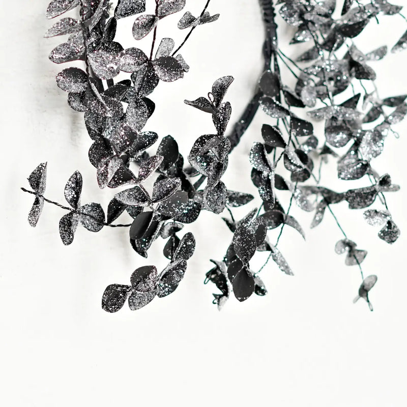 Black Glitter Eucalyptus Wreath