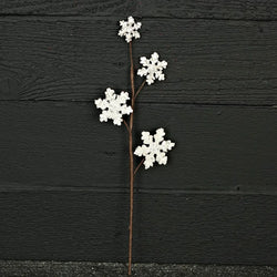 15" Glitter Wood Snowflake Pick