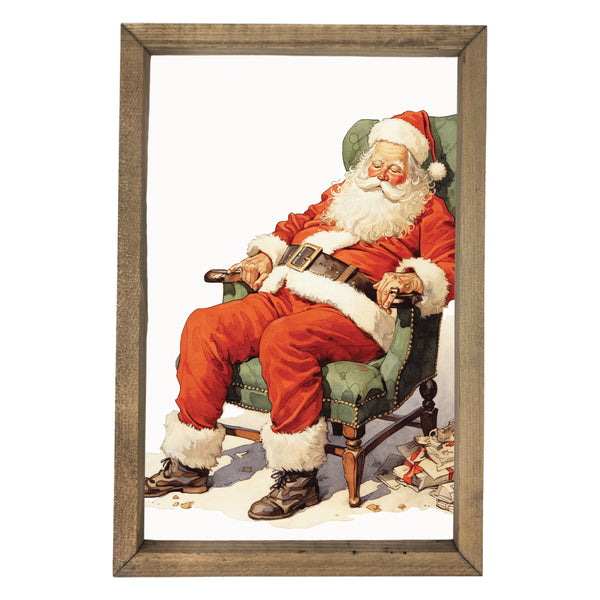 Sleepy Santa <br>Framed Art