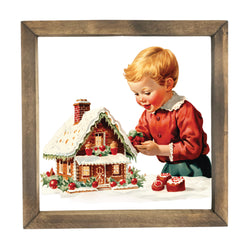 Decorating a Gingerbread House <br>Framed Print