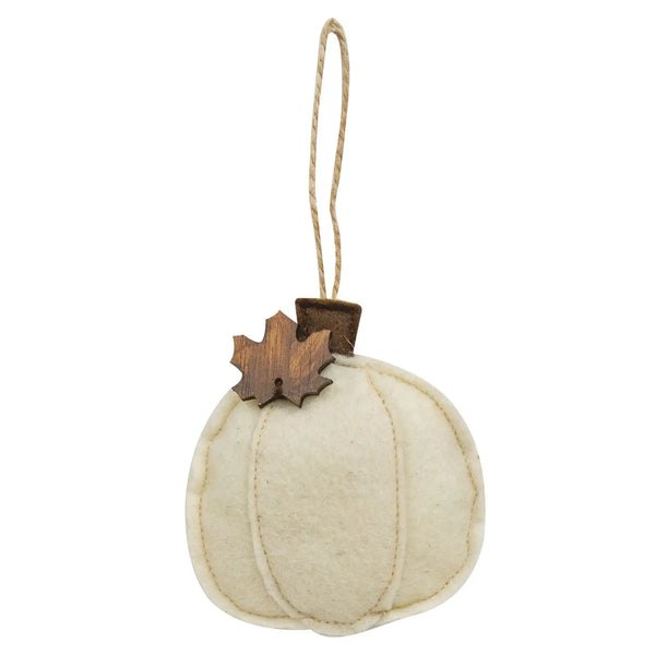 Cream Pumpkin Felt Ornament