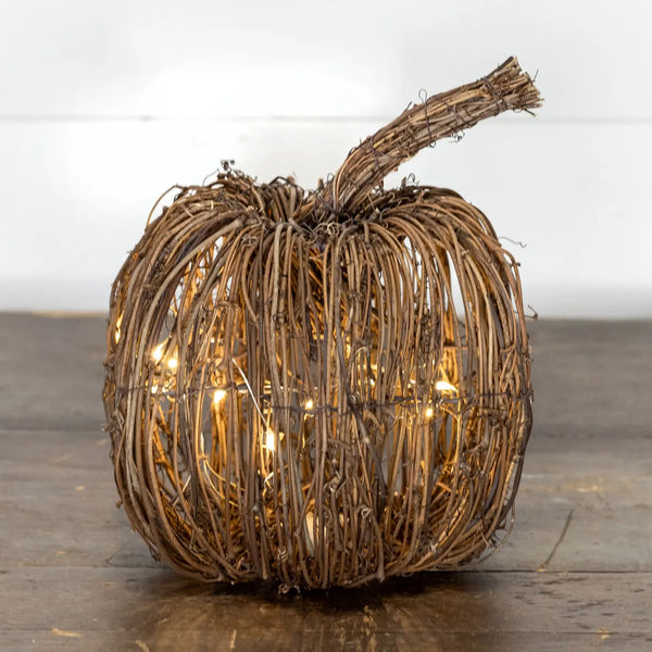 Lighted Rattan Pumpkins