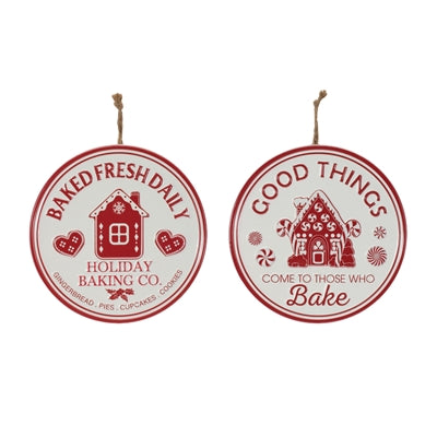 Metal Bake Ornament Disc (2 Asst)