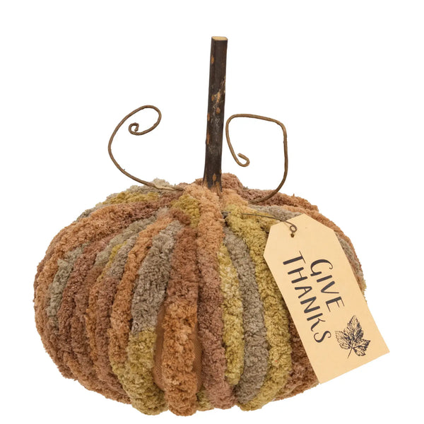 Harvest Chenille Give Thanks Pumpkins