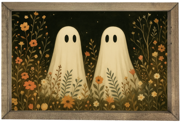 Ghost Pair with Autumn Flowers