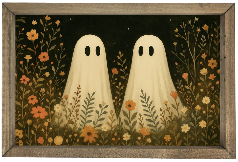 Ghost Pair with Autumn Flowers
