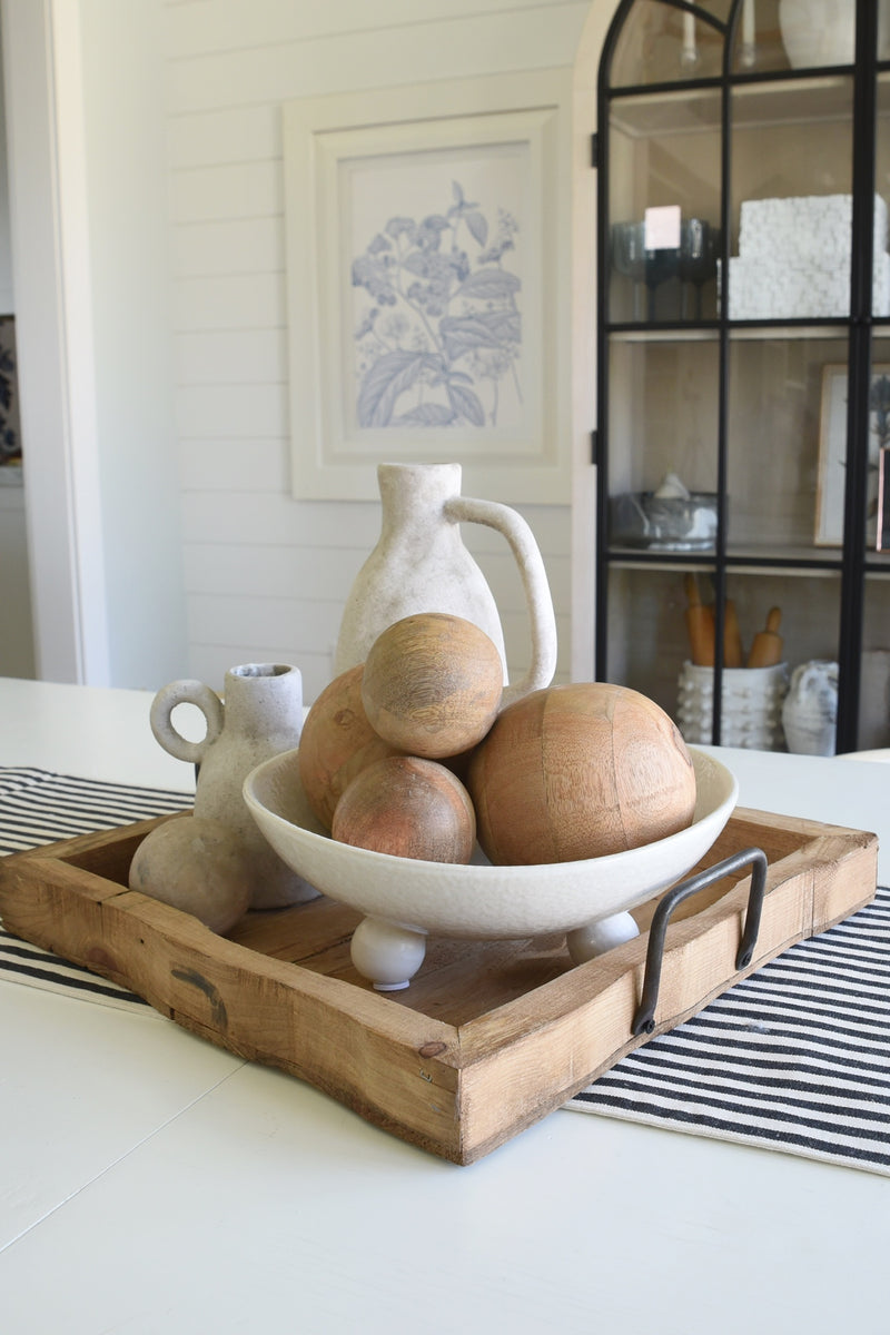 Scalloped Square Wood Tray