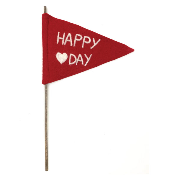 Happy Heart Day Felt Flag