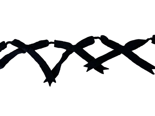 Black Felt Bow Garland