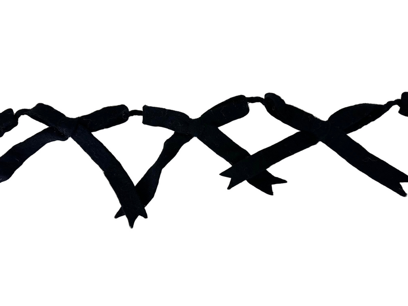 Black Felt Bow Garland
