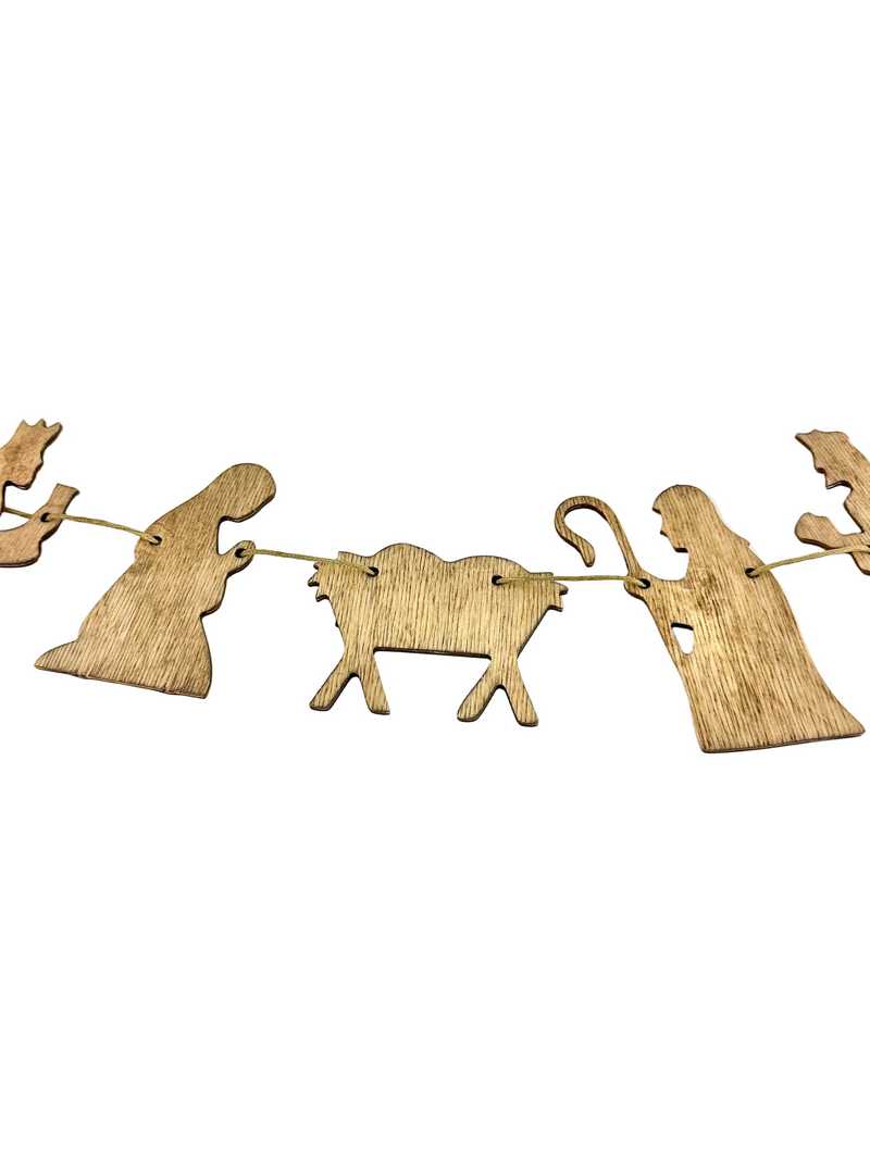 Nativity Wood Garland