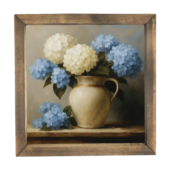 Blue and White Hydrangeas <br>Framed Art