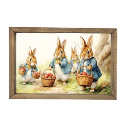 Bunnies Gathering Apples <br>Framed Art