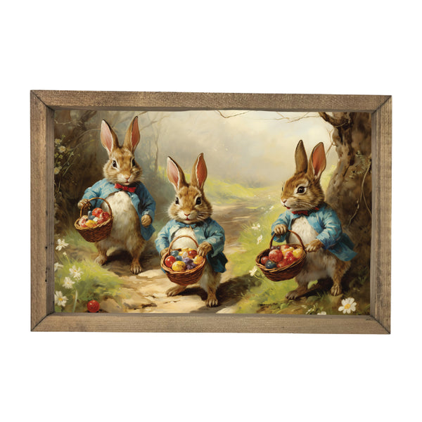 Bunnies with Baskets <br>Framed Art