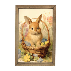 Bunny in Basket <br>Framed Art