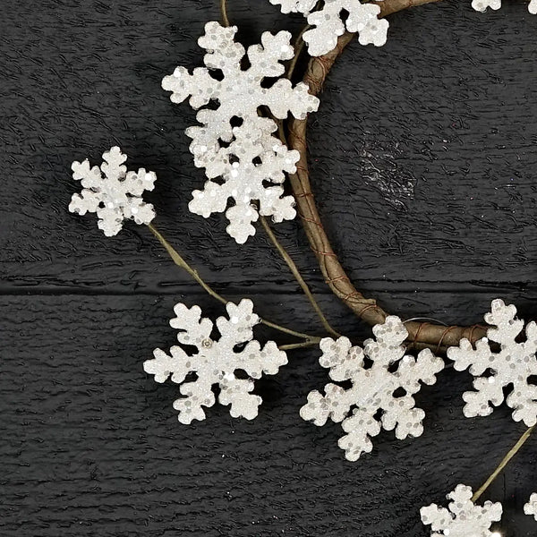 Glitter Wood Snowflake Wreath