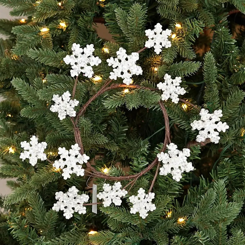 Glitter Wood Snowflake Wreath