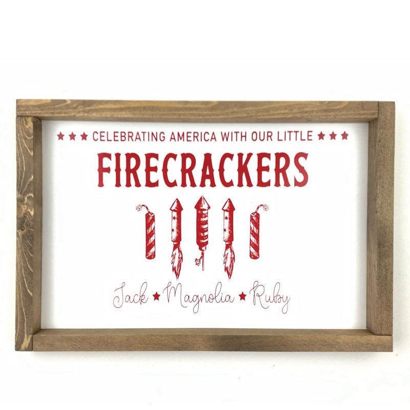 Personalized Little Firecrackers Framed Saying