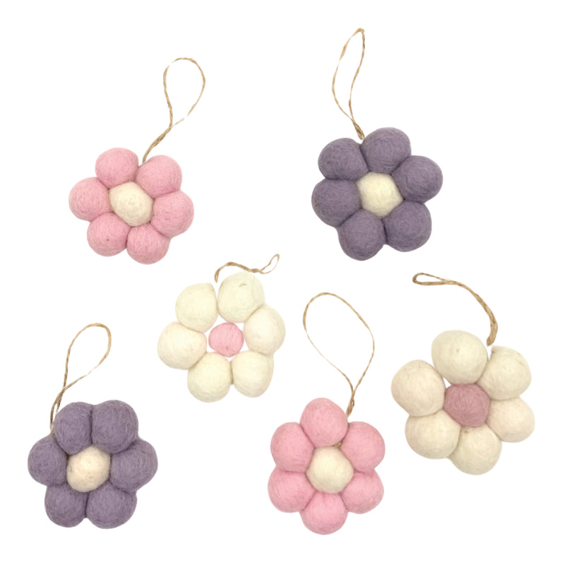 Felt Flower Ornaments