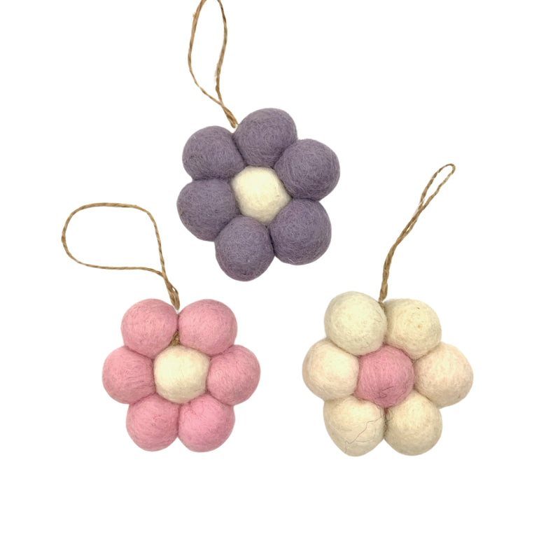 Felt Flower Ornaments