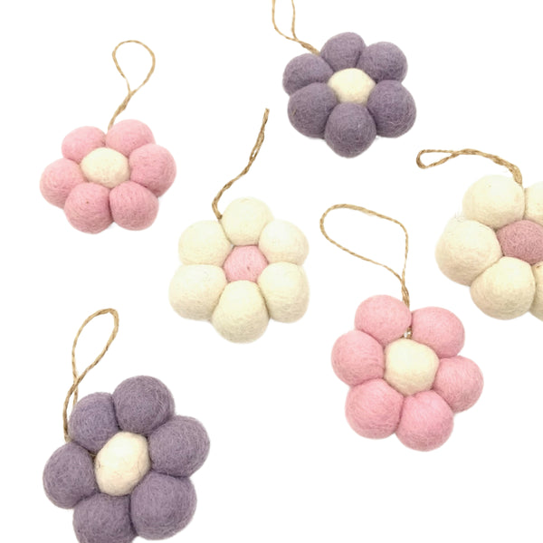 Felt Flower Ornaments