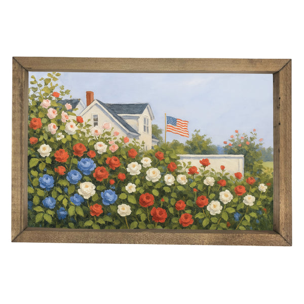 White House with Flowers <br>Framed Art