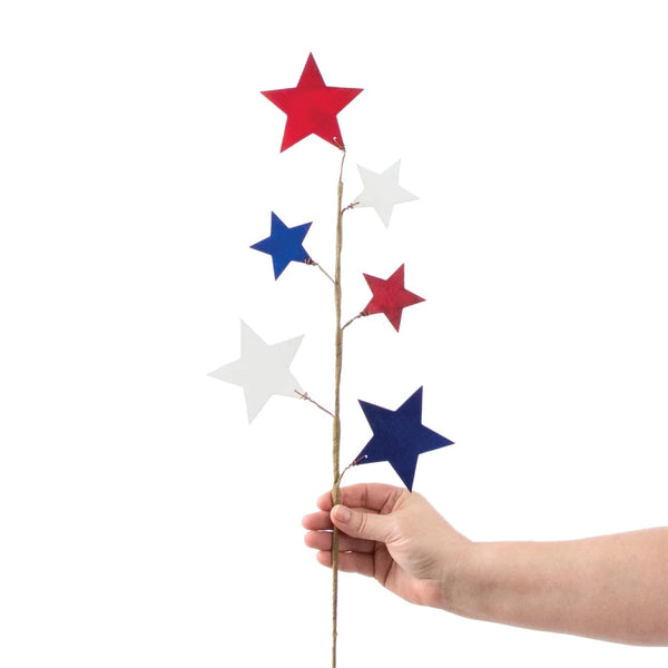 Red White Blue Wood Stars Spray